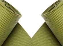 Green Yoga Exercise Mats Border Stock Photo Green Yoga Exercise Mats Border Stock Photo