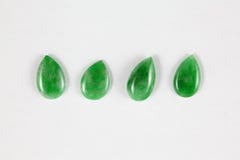 Greenish Droplet-shaped Type-A Jade Beads Royalty Free Stock Images