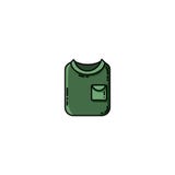 Greent folded tekking shirt flat icon. Vector isolated element stock illustration Greent folded tekking shirt flat icon. Vector isolated element stock illustration