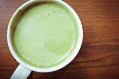 Greentea Matcha Latte Stock Photo