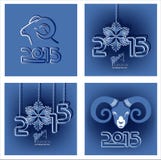 Greeting card for Christmas and New Year. With the symbol of the year 2015 - a sheep royalty free illustration Greeting card for Christmas and New Year. With the symbol of the year 2015 - a sheep royalty free illustration