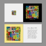Greeting card design, ethnic handmade ornament Stock Images Greeting card design, ethnic handmade ornament Stock Images