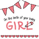 Greeting Card For A Baby Girl Arrival Royalty Free Stock Photo