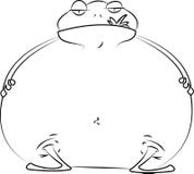Grenouille se reposante d'isolement tirée par la main de bande dessinée de caractère de grenouille grande illustration stock Grenouille se reposante d'isolement tirée par la main de bande dessinée de caractère de grenouille grande illustration stock