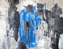 Grey and Blue Abstract Art Painting