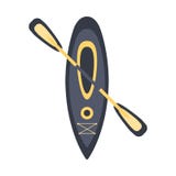 Grey Kayak For One Person With Double Peddle, Part Of Boat And Water Sports Series Of Simple Flat Vector Illustrations royalty free illustration Grey Kayak For One Person With Double Peddle, Part Of Boat And Water Sports Series Of Simple Flat Vector Illustrations royalty free illustration