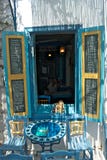 Griekenland, Amorgos Een koffie en van de drank menu royalty-vrije stock fotografie Griekenland, Amorgos Een koffie en van de drank menu royalty-vrije stock fotografie