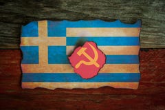Grieks vlag communistisch concept royalty-vrije stock foto Grieks vlag communistisch concept royalty-vrije stock foto