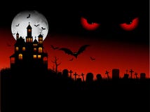 Griezelige Halloween scène stock illustratie Griezelige Halloween scène stock illustratie