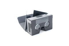 Grijze virtuele geïsoleerde werkelijkheidshoofdtelefoon stock afbeelding Grijze virtuele geïsoleerde werkelijkheidshoofdtelefoon stock afbeelding