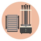 Gril vertical de BBQ, fabricant de chiche-kebab de shashlik de cuisine illustration stock Gril vertical de BBQ, fabricant de chiche-kebab de shashlik de cuisine illustration stock