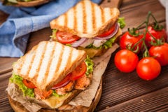 Grilled Chicken Sandwich Stock Photo