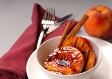 Grilled Peaches With Cinnamon Stock Images Grilled Peaches With Cinnamon Stock Images