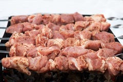 Grilled pork barbecue on the grill royalty free stock photo Grilled pork barbecue on the grill royalty free stock photo