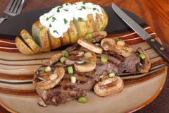 Grilled Steak And Potato Stock Photo