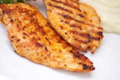 Grilled Turkey Breast. Close Up Stock Photo Grilled Turkey Breast. Close Up Stock Photo