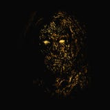 Grim orange zombie woman face on black background royalty free illustration Grim orange zombie woman face on black background royalty free illustration