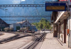 Grindelwald Grund railway station is located in the Bernese Oberland region of Switzerland. Switzerland July 2018 royalty free stock images Grindelwald Grund railway station is located in the Bernese Oberland region of Switzerland. Switzerland July 2018 royalty free stock images