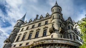 grodowego dunrobin ogrodowi wiodący Scotland schodki brać byli obraz stock grodowego dunrobin ogrodowi wiodący Scotland schodki brać byli obraz stock