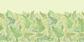 Groen Fern Leaves Horizontal Seamless Pattern vector illustratie Groen Fern Leaves Horizontal Seamless Pattern vector illustratie
