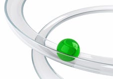 Groene bal die neer op het schroefdienblad rolt vector illustratie Groene bal die neer op het schroefdienblad rolt vector illustratie