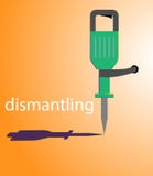 Groene jackhammer goot een purpere schaduw stock illustratie Groene jackhammer goot een purpere schaduw stock illustratie