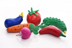 Groenten van plasticine worden gemaakt die royalty-vrije stock afbeelding Groenten van plasticine worden gemaakt die royalty-vrije stock afbeelding