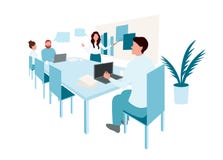 Groep het bedrijfsmensen werken vector illustratie Groep het bedrijfsmensen werken vector illustratie