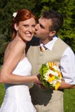 Groom Kisses The Bride Royalty Free Stock Image