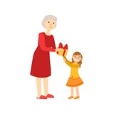 Grootmoeder Aanwezige Geven aan Kleindochter, een Deel van Grootouder en het Kleinkind die Tijd overgaan plaatsen samen Illustrat vector illustratie Grootmoeder Aanwezige Geven aan Kleindochter, een Deel van Grootouder en het Kleinkind die Tijd overgaan plaatsen samen Illustrat vector illustratie
