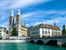Grossmunster in Zurich stock image Grossmunster in Zurich stock image