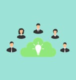Group of business people creating new idea stock illustration Group of business people creating new idea stock illustration
