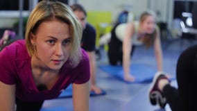 Group fitness in the gym stock video Group fitness in the gym stock video