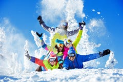 Group happy friends ski resort royalty free stock image Group happy friends ski resort royalty free stock image