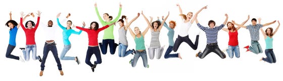 Group of happy young people jumping Royalty Free Stock Photo Group of happy young people jumping Royalty Free Stock Photo