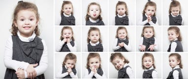 A group of images with the emotions of a little girl stock photography A group of images with the emotions of a little girl stock photography