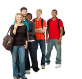 Group of multi-racial college students