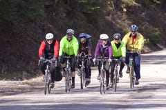 Group Of Bike Riders. Stock Photo