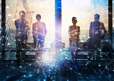 Free Group Of Business Partner Looking For The Future With Network Digital Effect Stock Photos - 97050153