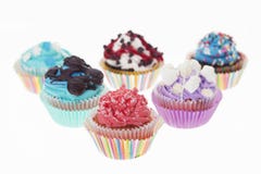 Group Of Six Different Colorful Cupcakes Isolated Royalty Free Stock Image Group Of Six Different Colorful Cupcakes Isolated Royalty Free Stock Image