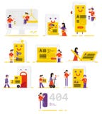 People working in the field of information technology. Set of ve vector illustration People working in the field of information technology. Set of ve vector illustration