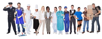 Group of people representing diverse professions
