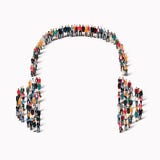 Group people shape headphones royalty free illustration Group people shape headphones royalty free illustration