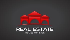 Red Real Estate Houses Logo. Vector Design Royalty Free Stock Photos Red Real Estate Houses Logo. Vector Design Royalty Free Stock Photos