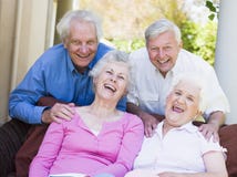 Group of senior friends relaxing together