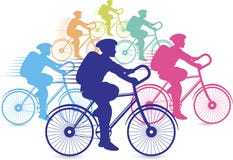 Groupe d'emballage de cyclistes Images stock Groupe d'emballage de cyclistes Images stock