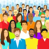 Groupe de la grande foule de visage occasionnel de personnes diverse illustration de vecteur Groupe de la grande foule de visage occasionnel de personnes diverse illustration de vecteur
