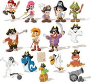Groupe de pirates de bande dessinée