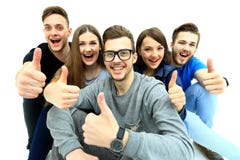 Groupe joyeux heureux d'amis photos libres de droits Groupe joyeux heureux d'amis photos libres de droits