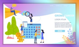 Growing Career in Business Flat Vector Website royalty free illustration Growing Career in Business Flat Vector Website royalty free illustration